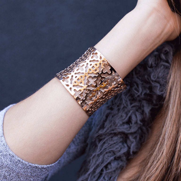 Clover | 18k Rose Gold | Laser Cut Cuff