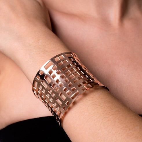 Lattice | 18k Rose Gold | Laser Cut Cuff