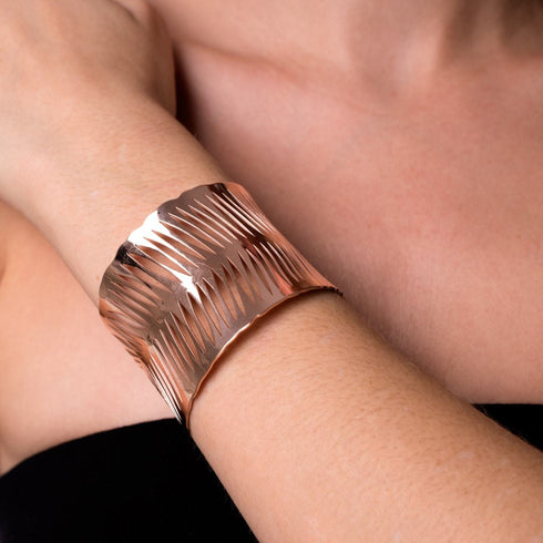 Palm Leaf | 18k Rose Gold | Laser Cut Cuff