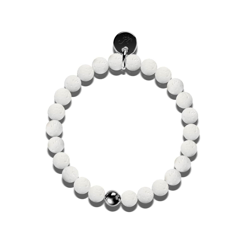 Krakatoa | Gunmetal | White Lava Rock Diffuser Bracelet