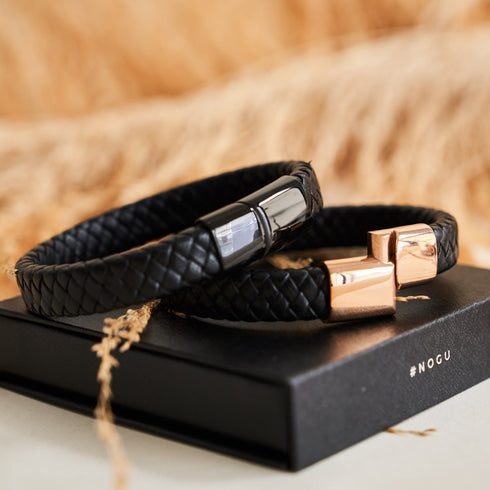 18k Rose Gold | Infinity Braid | Leather Bracelet