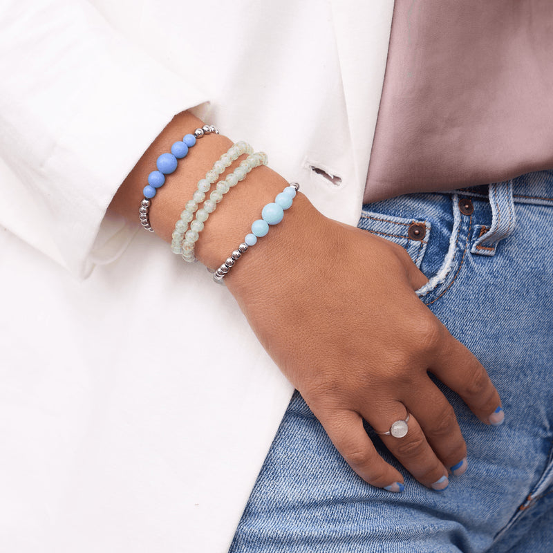 Azure | Silver | Lumos Ceramic Expression Bracelet
