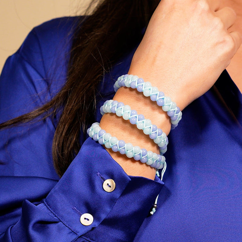 Azure x Ultramarine | Lumos Ceramic | Vitality Macrame Bracelet