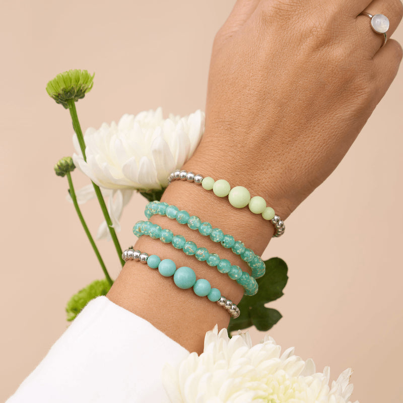 Teal | Silver | Lumos Ceramic Expression Bracelet