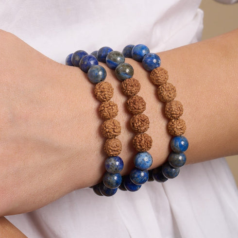 Divination | Lapis x Rudraksha | Mala Bracelet