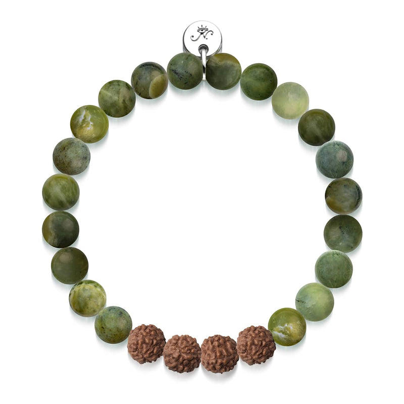 Enlightenment | Canada Jade x Rudraksha | Mala Bracelet