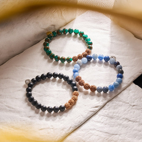 Ethereal | New Green Agate x Rudraksha | Mala Bracelet