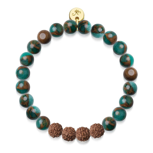 Ethereal | New Green Agate x Rudraksha | Mala Bracelet