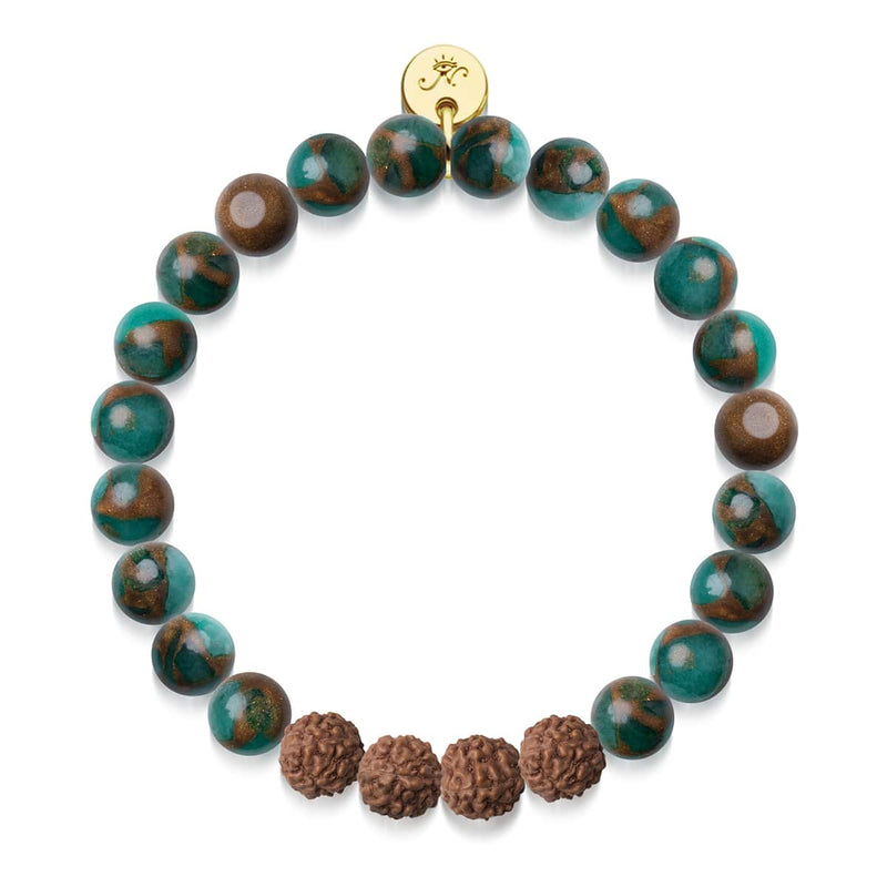 Ethereal | New Green Agate x Rudraksha | Mala Bracelet