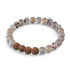 Higher Self | White Line Brown Agate x Rudraksha | Mala Bracelet
