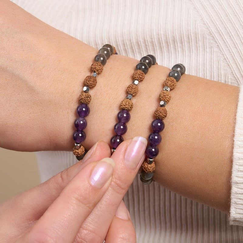 Shaolin Monk | Gemstone Rudraksha | Mala Bracelet