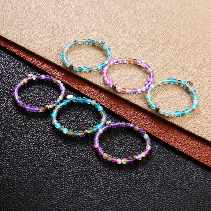 Blue Lemonade | Silver | Mermaid Glass Bead Bracelet