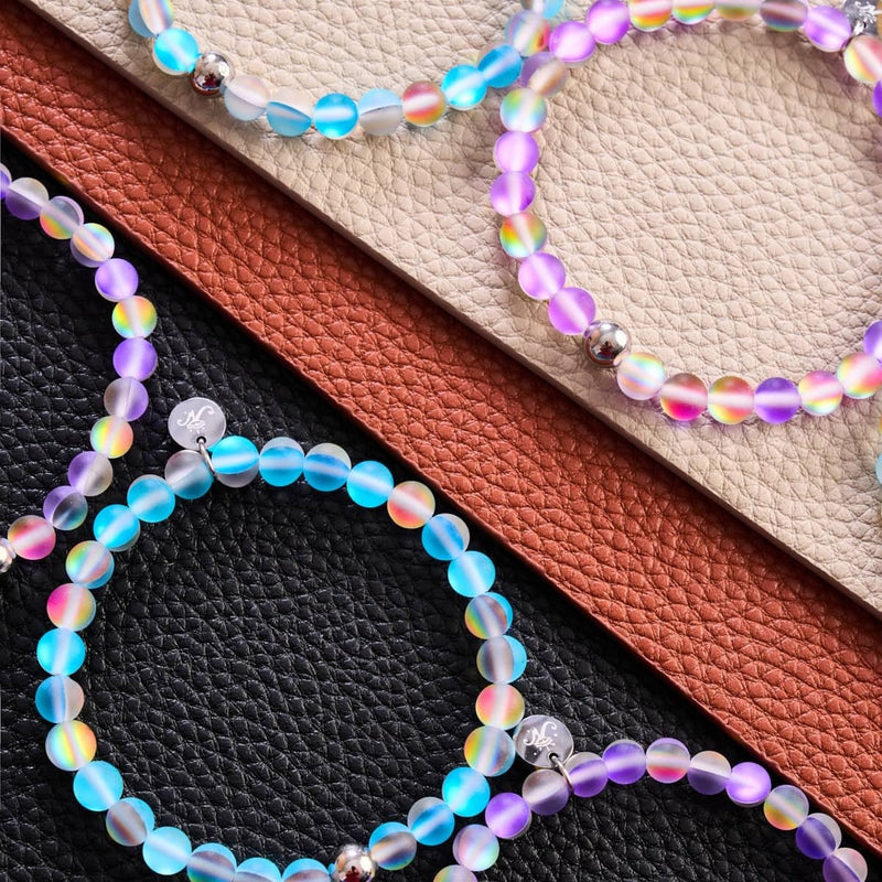 Blue Lemonade | Silver | Mermaid Glass Bead Bracelet