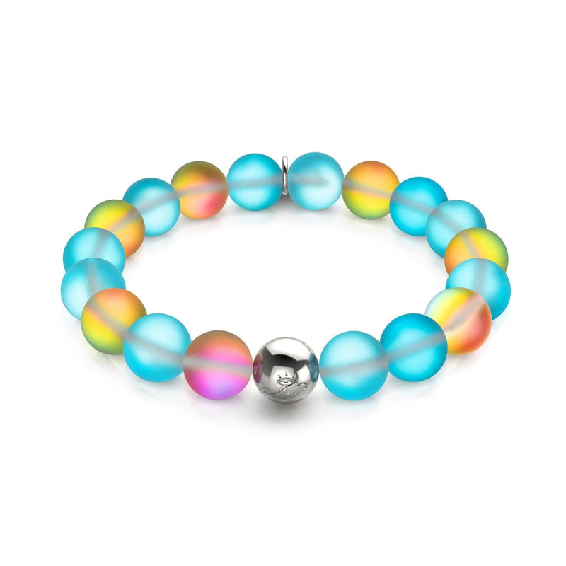 Blue Lemonade | Silver | Mermaid Glass Statement Bracelet