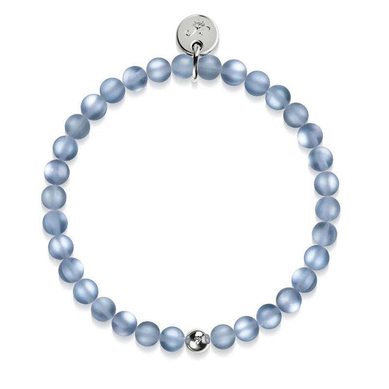 Carbonite | Silver | Mermaid Glass Bead Bracelet