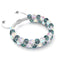 Grey and White | Silver | Double Mermaid Glass Bracelet