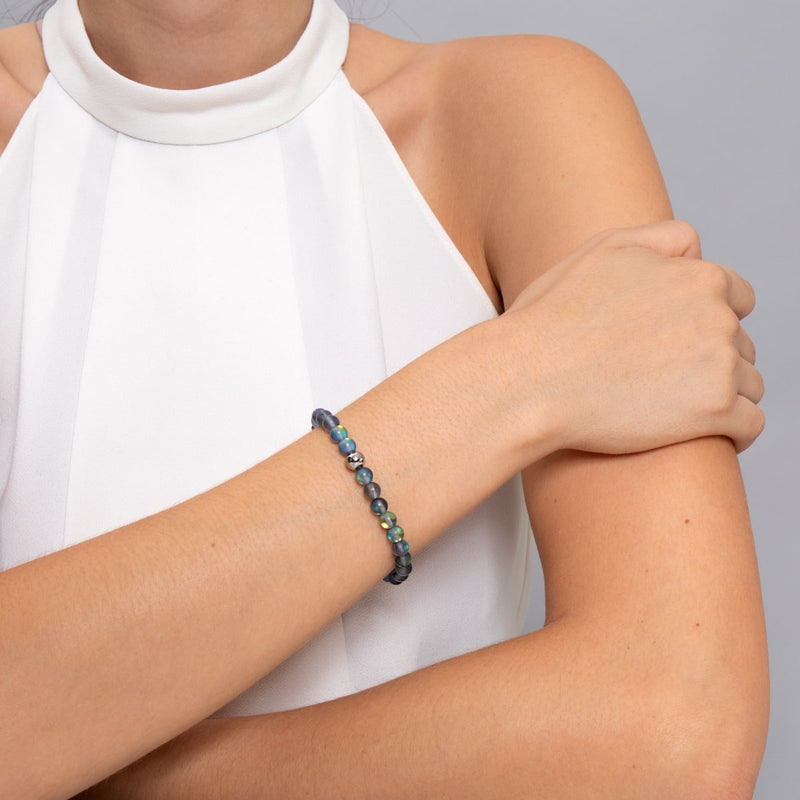 Grey | Silver | Mermaid Glass Bead Bracelet