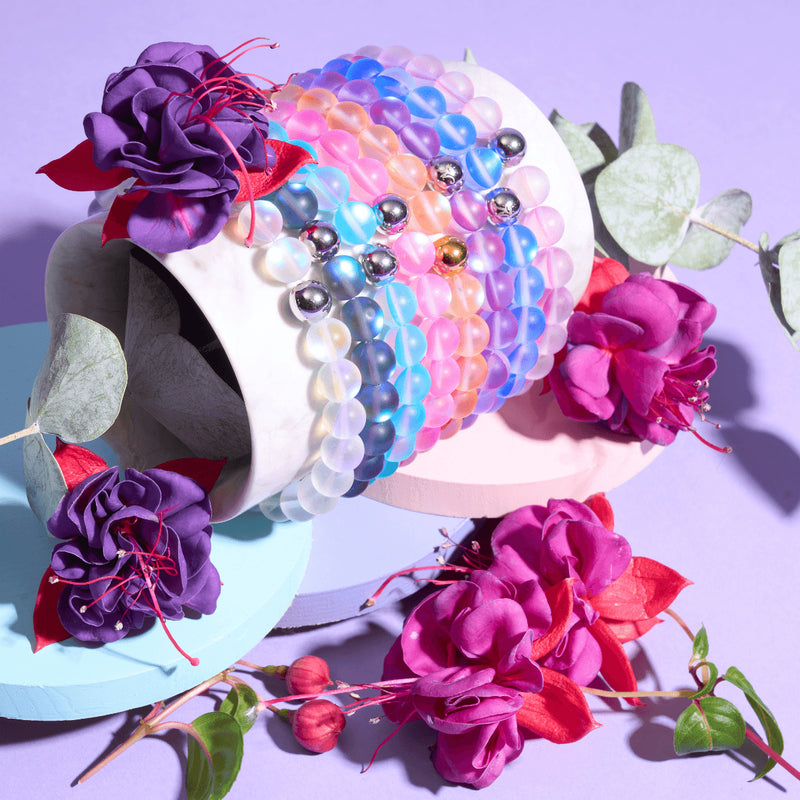 Grey | Silver | Mermaid Glass Statement Bracelet