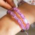 Lavender | Silver | Mermaid Glass Pebble Macrame Bracelet