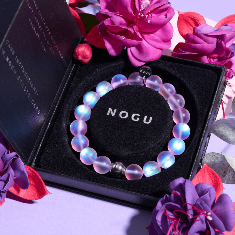 Lavender | Silver | Mermaid Glass Statement Bracelet