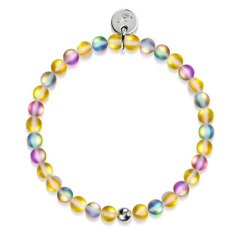 Lemonade | Silver | Mermaid Glass Bead Bracelet