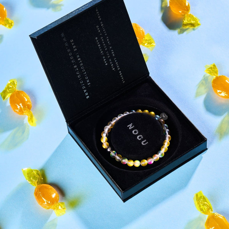 Lemonade | Silver | Mermaid Glass Bead Bracelet