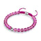Magenta | Silver | Mermaid Glass Macrame Bead Bracelet