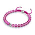 Magenta | Silver | Mermaid Glass Macrame Bead Bracelet