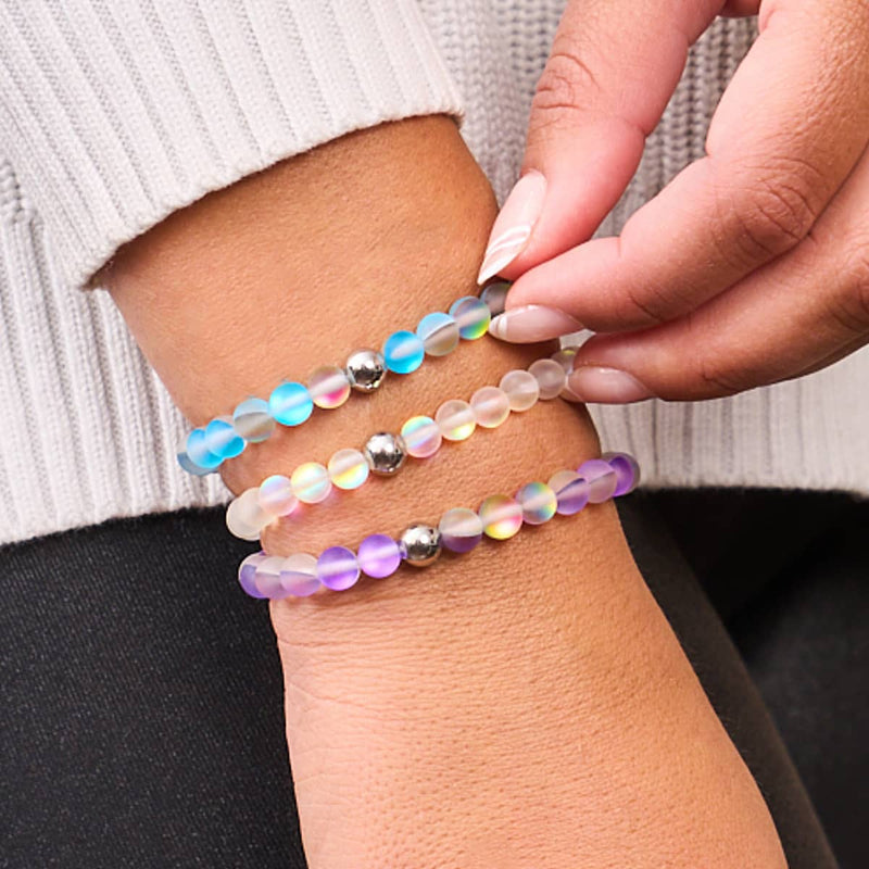 Orchid Fire | Silver | Mermaid Glass Bead Bracelet