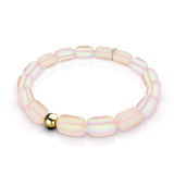 Peach | .925 Sterling Silver Gold Vermeil | Mermaid Glass Pebble Bracelet