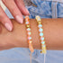 Peach | Gold | Mermaid Glass Macrame Bead Bracelet