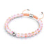 Peach | Silver | Mermaid Glass Macrame Bead Bracelet