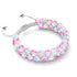 Pink and White | Silver | Double Mermaid Glass Bracelet