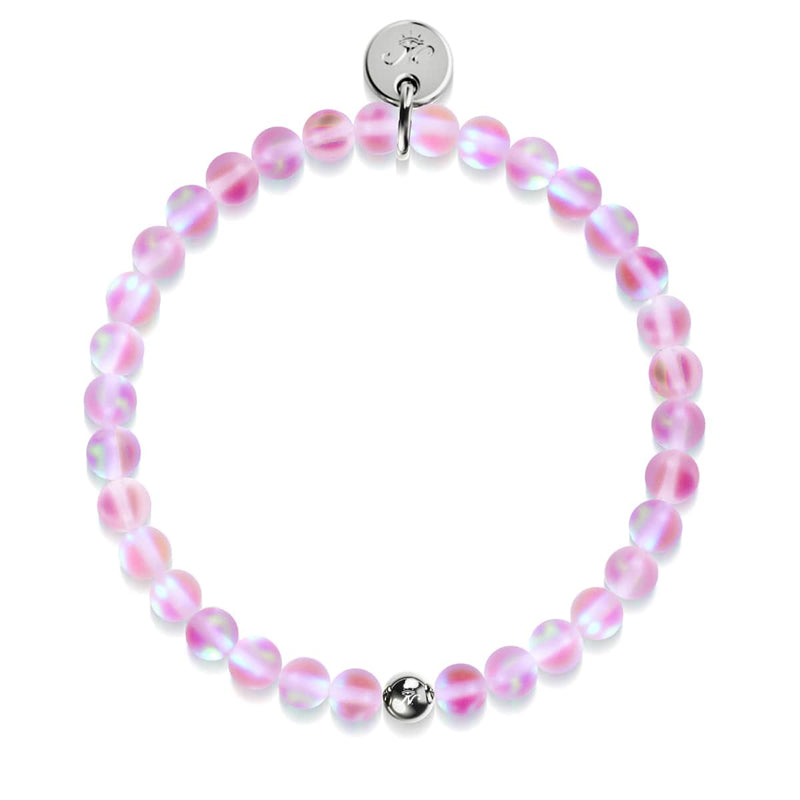 Pink | Silver | Mermaid Glass Bead Bracelet
