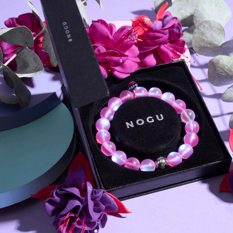 Pink | Silver | Mermaid Glass Statement Bracelet