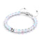 Rainbow White | Silver | Mermaid Glass Macrame Bead Bracelet