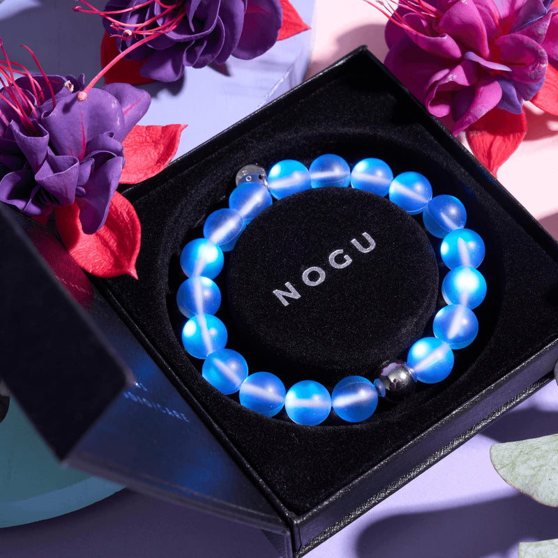 Sapphire | Silver | Mermaid Glass Statement Bracelet