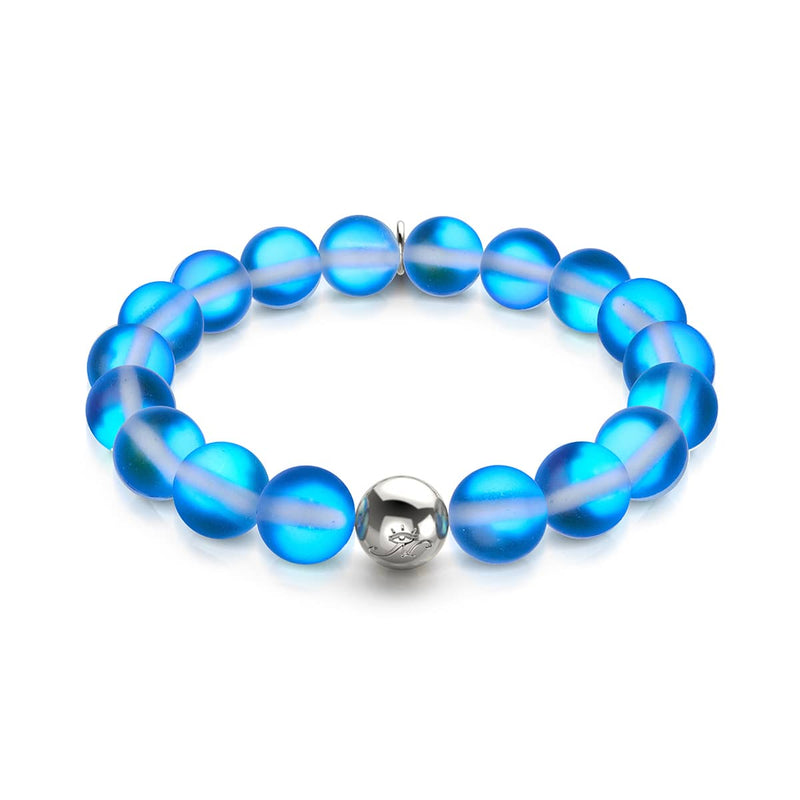 Sapphire | Silver | Mermaid Glass Statement Bracelet