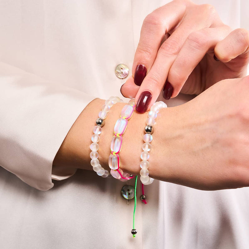 Spectrum | Mermaid Glass Pebble Macrame Bracelet