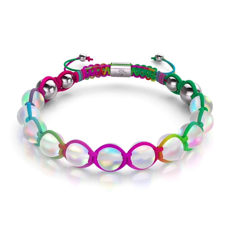 Spectrum | Rainbow White | Silver | Mermaid Glass Charmballa Bracelet