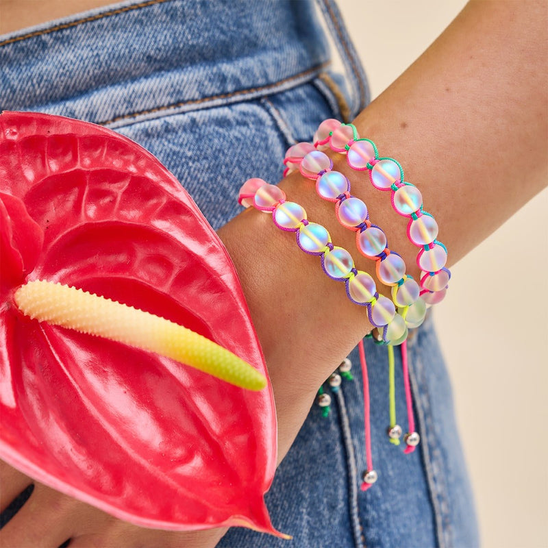 Spectrum | Rainbow White | Silver | Mermaid Glass Charmballa Bracelet