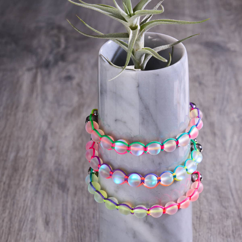 Spectrum | Rainbow White | Silver | Mermaid Glass Charmballa Bracelet