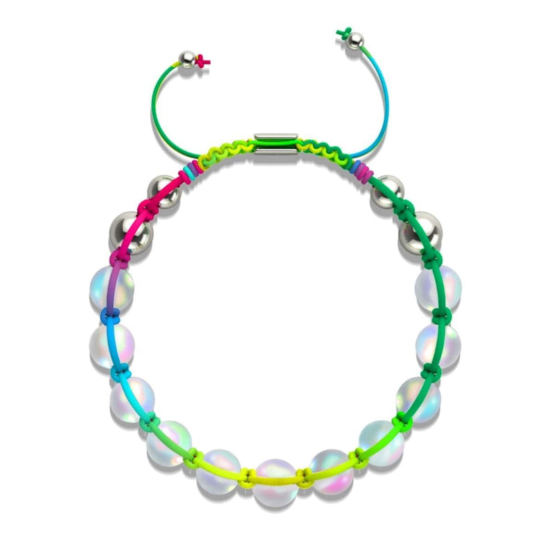 Spectrum | Rainbow White | Silver | Mermaid Glass Charmballa Bracelet