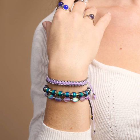 Violet Lightning | Mermaid Glass Ocean Egg Bracelet