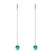 Aquamarine | .925 Sterling Silver | Mermaid Glass Chain Drop Threader Earrings