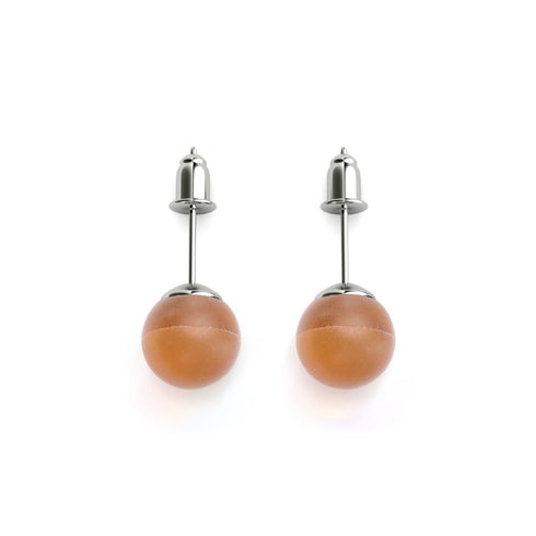 Chocolate | .925 Sterling Silver | Mermaid Glass Stud Earrings