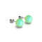 Emerald | .925 Sterling Silver | Mermaid Glass Stud Earrings