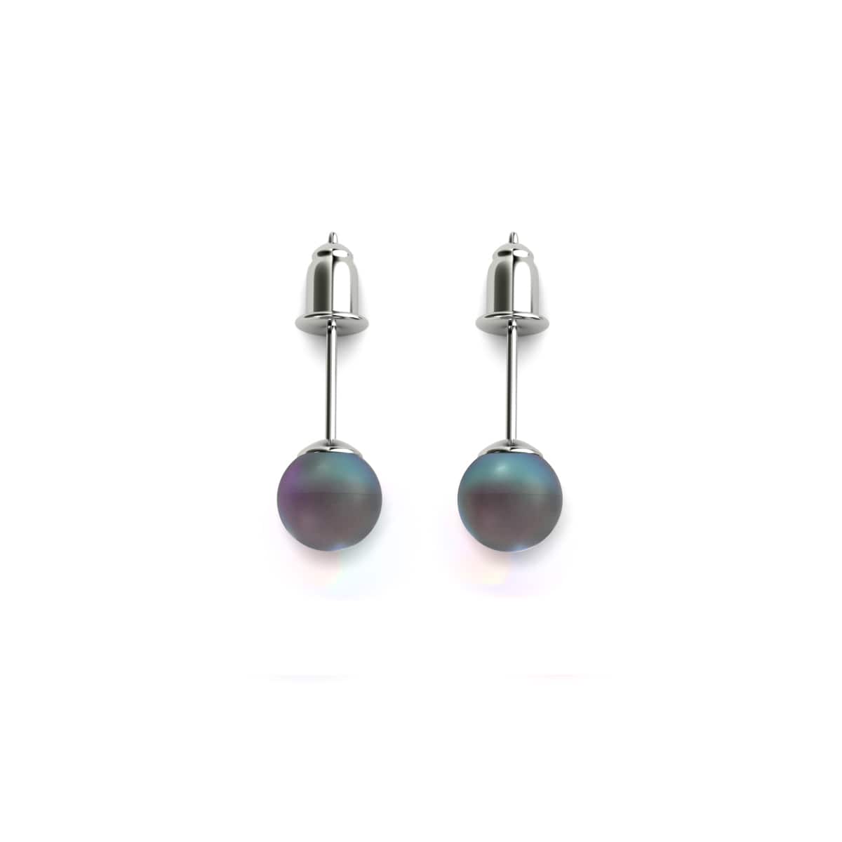 Grey | .925 Sterling Silver | Mermaid Glass Mini Stud Earrings