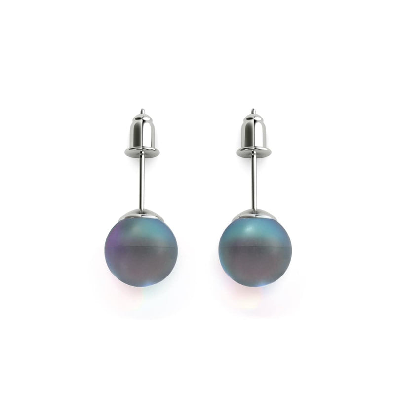 Grey | .925 Sterling Silver | Mermaid Glass Stud Earrings