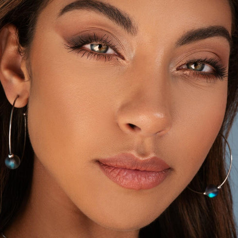 Grey | Silver | Mermaid Glass Hoop Earrings